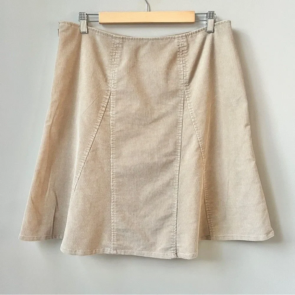 Vintage Gap Skirt Women's 12 Corduroy Tan Fall Collegiate Preppy Classic Neutral